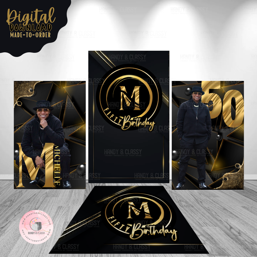 Gold&Black Anniversary Themed Bundle (PRINTABLE - Digital Design)