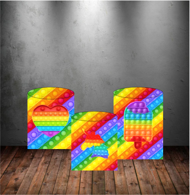 Push It Fidget Matching Round Backdrop + Pedestal Covers (Material: Polyester)