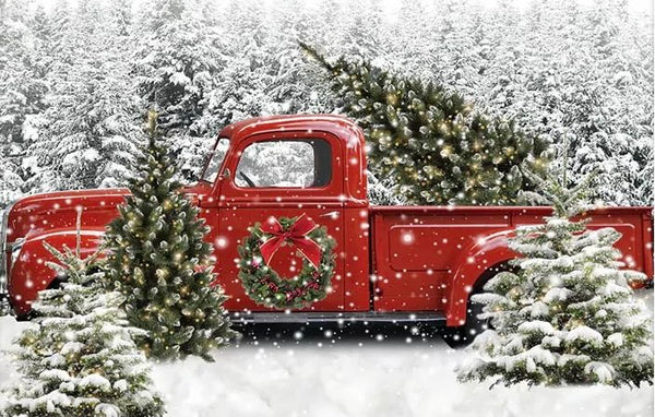 Christmas Truck Backdrop (Material: Vinyl)