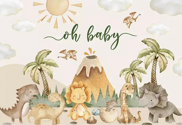 Dino Jungle Backdrop (Material: Vinyl)