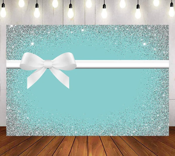 Bow in Aqua Backdrop (Material: Vinyl)