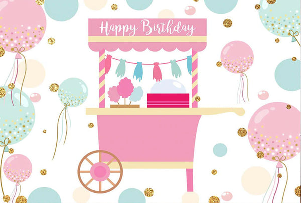 Cotton-Candy Shop Backdrop (Material: Vinyl)