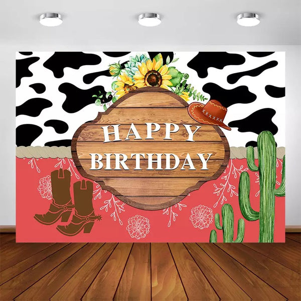 Cowboy Party Backdrop (Material: Vinyl)