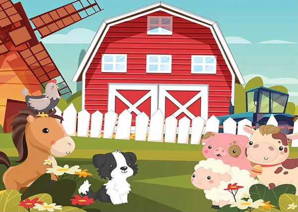 Dog Farm Backdrop (Material: Vinyl)