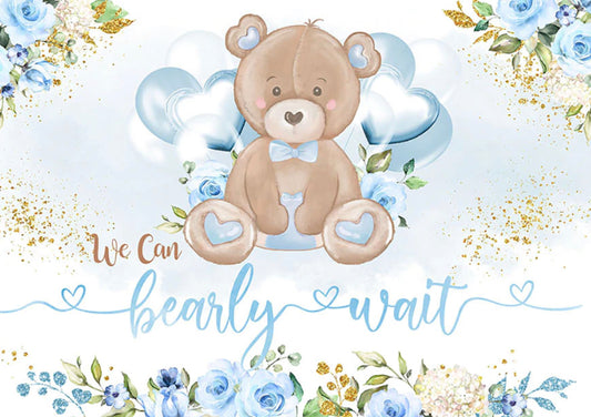 Blue Teddy Backdrop (Material: Vinyl)