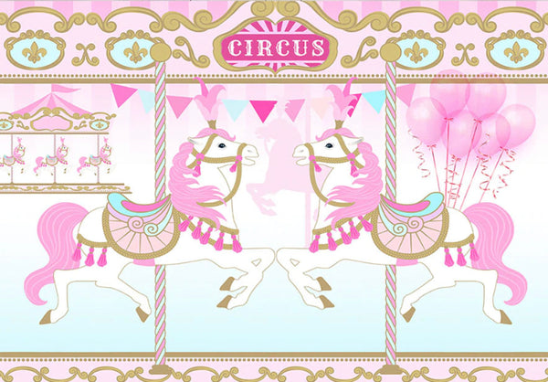 Carrousel Circus Backdrop (Material: Vinyl)