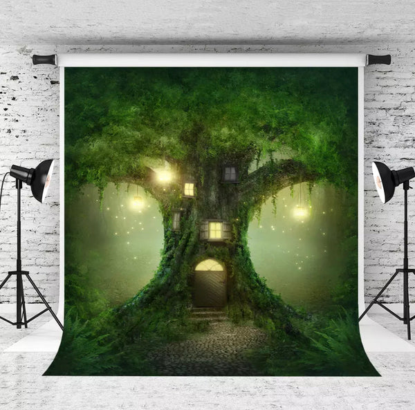 Tree House Backdrop (Material: Microfiber)