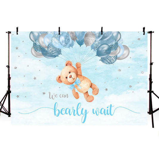 Blue Bearly Wait Backdrop (Material: Vinyl)