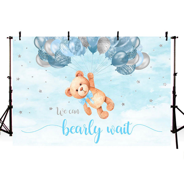 Blue Bearly Wait Backdrop (Material: Vinyl)