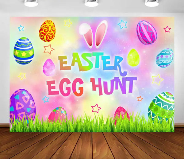 Easter Hunt Backdrop (Material: Vinyl)