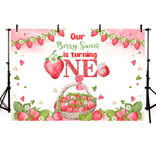 ONE Berry Backdrop (Material: Vinyl)