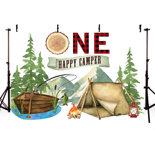 Happy Camper ONE Backdrop (Material: Vinyl)