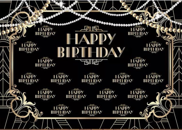 Black&Golden Step&Repeat Backdrop (Material: Vinyl)