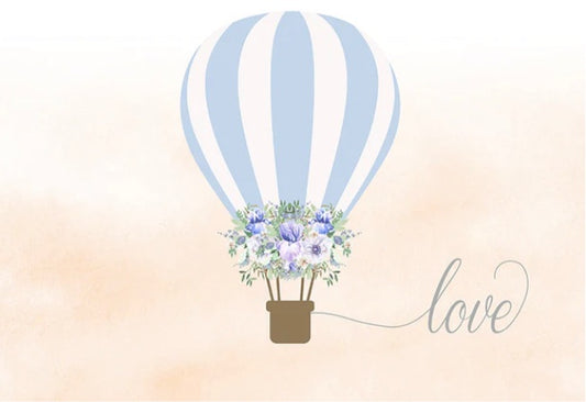 Blue Hot Air Balloon Backdrop (Material: Vinyl)