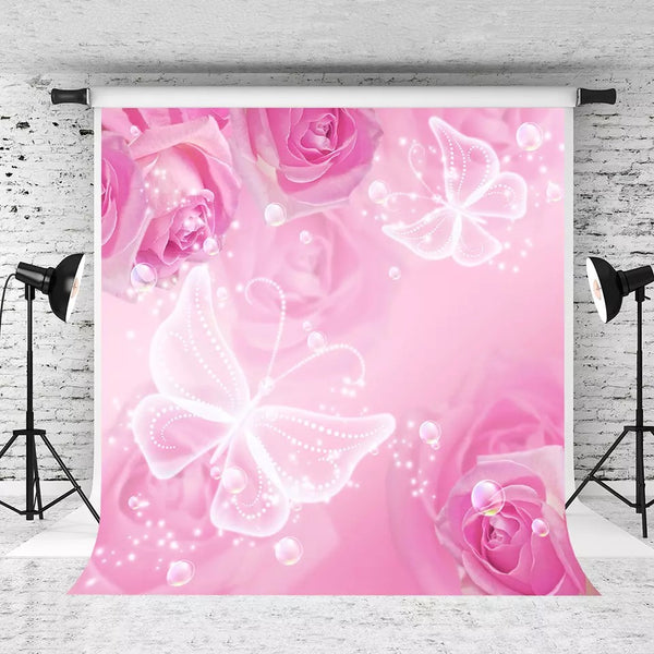 Butterfly in Pink Backdrop (Material: Microfiber)