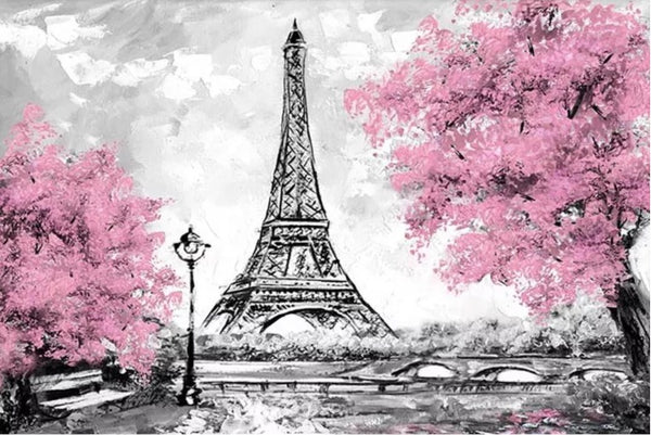 Eiffel Tower in Pink Backdrop (Material: Vinyl)