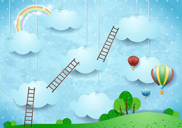 Clouds and Rainbow Backdrop (Material: Vinyl)