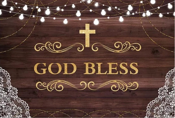 Christianity God Bless Backdrop (Material: Vinyl)