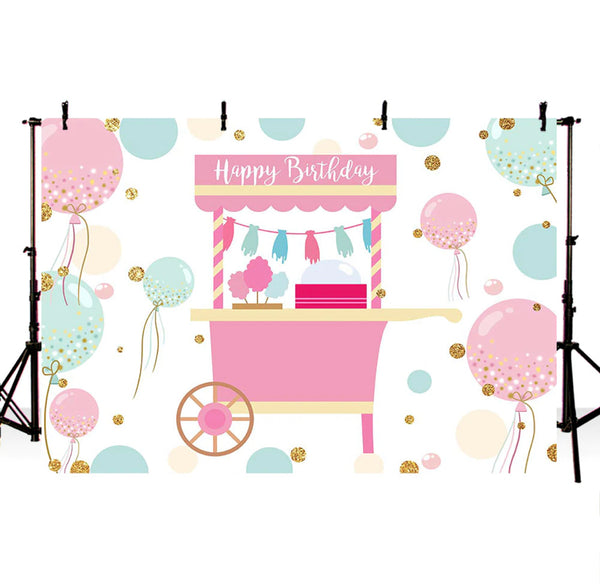 Cotton-Candy Shop Backdrop (Material: Vinyl)