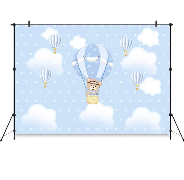 Blue Bear Backdrop (Material: Vinyl)