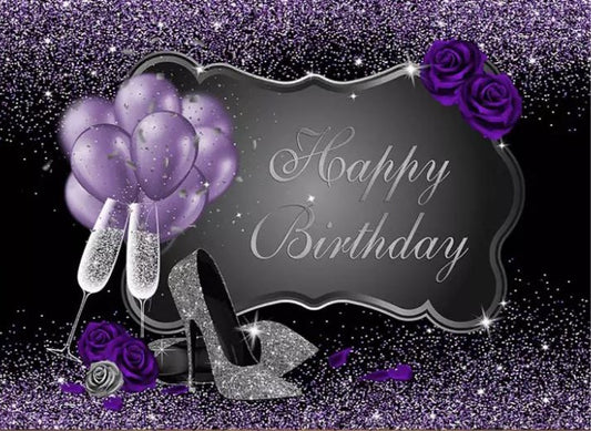 Heels in Purple & Silver Backdrop (Material: Vinyl)