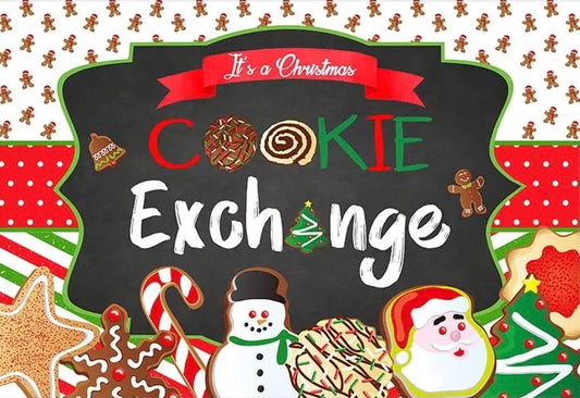 Christmas Cookie Exchange Backdrop (Material: Vinyl)