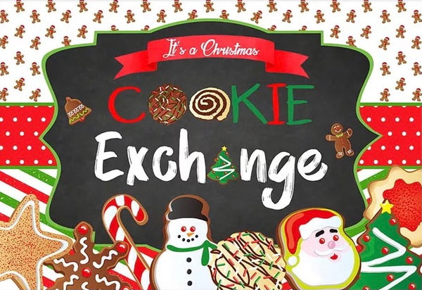 Christmas Cookie Exchange Backdrop (Material: Vinyl)