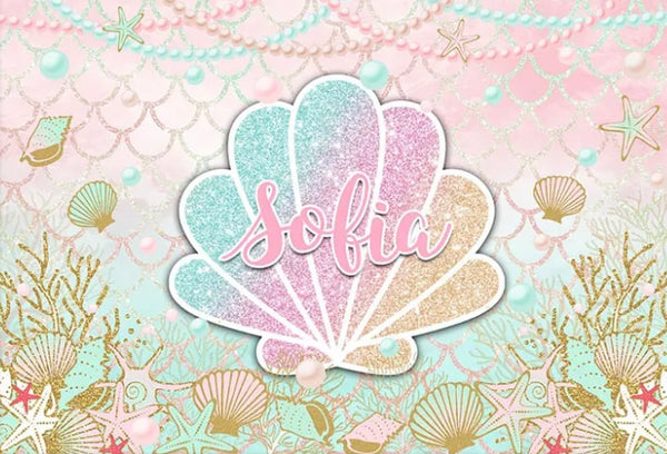 Cute Shell Backdrop (Material: Vinyl)