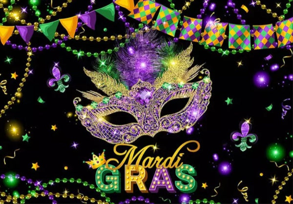 Elegant Mardi Gras Backdrop (Material: Vinyl)