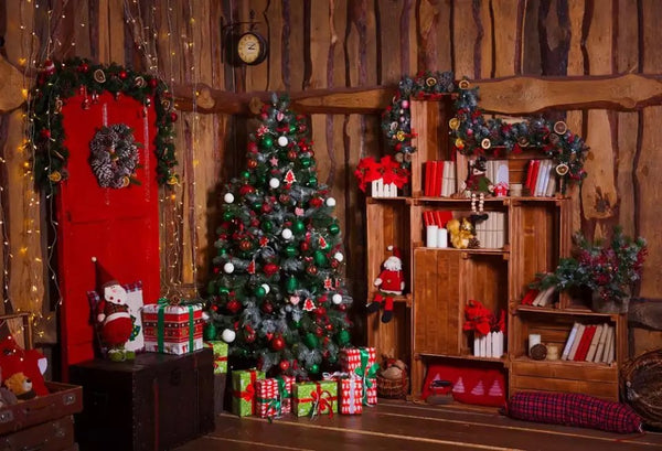 Christmas Chalet Backdrop (Material: Microfiber)