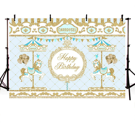 Blue Carrousel Backdrop (Material: Vinyl)
