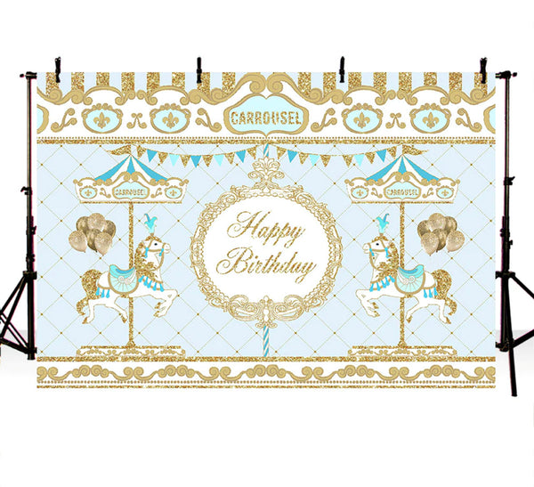 Blue Carrousel Backdrop (Material: Vinyl)