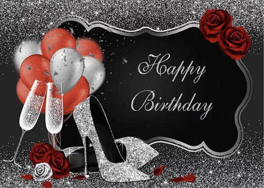 Heels in Red & Silver Backdrop (Material: Vinyl)
