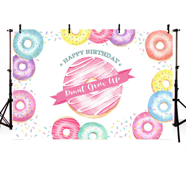 Donut GrowUp Backdrop (Material: Vinyl)