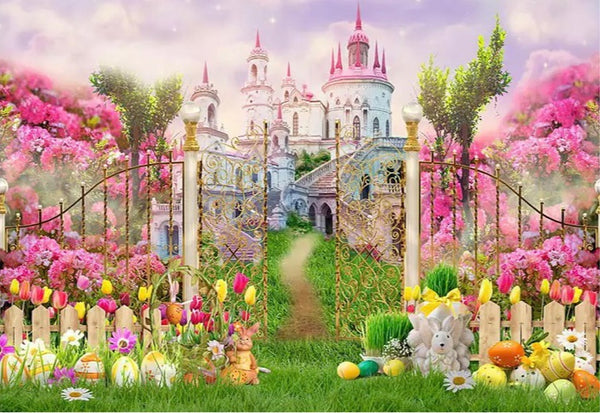 Easter in a Castle Backdrop (Material: Vinyl)