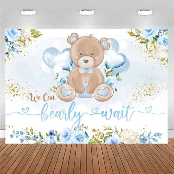 Blue Teddy Backdrop (Material: Vinyl)