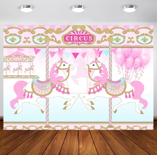 Carrousel Circus Backdrop (Material: Vinyl)