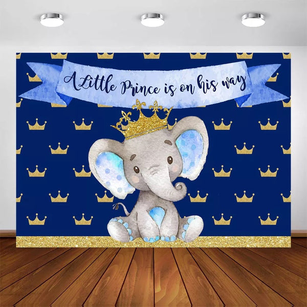 Baby Elephant on its way Backdrop (Material: Vinyl)