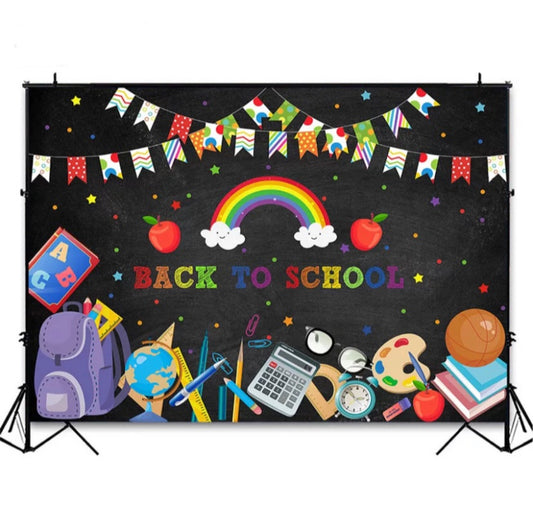 Back to School Colors Backdrop (Material: Vinyl)