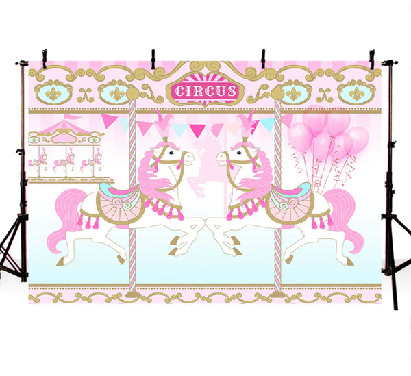 Carrousel Circus Backdrop (Material: Vinyl)