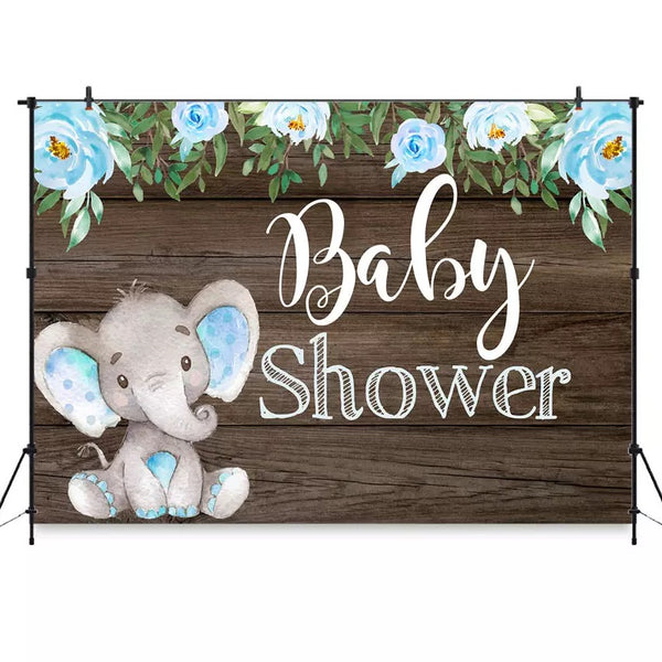 Blue Elephant Backdrop (Material: Vinyl)