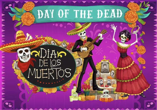 Day of the Dead Celebration Backdrop (Material: Vinyl)