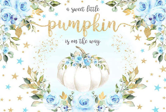 Blue Pumpkin Backdrop (Material: Vinyl)