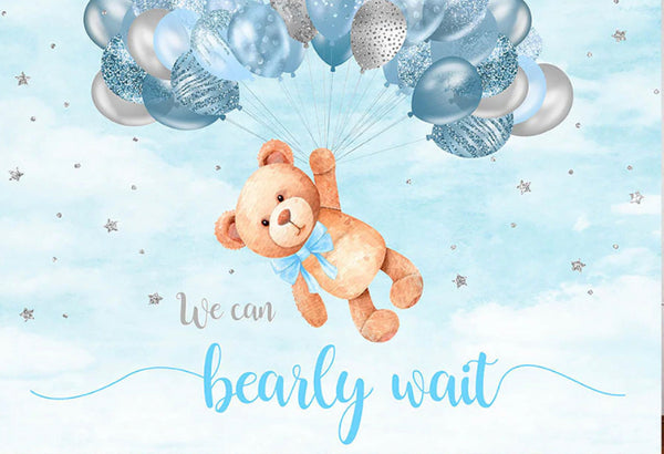 Blue Bearly Wait Backdrop (Material: Vinyl)