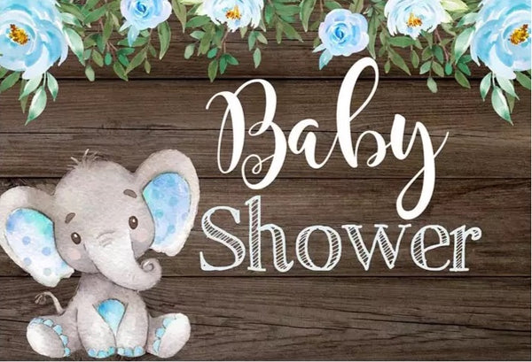 Blue Elephant Backdrop (Material: Vinyl)