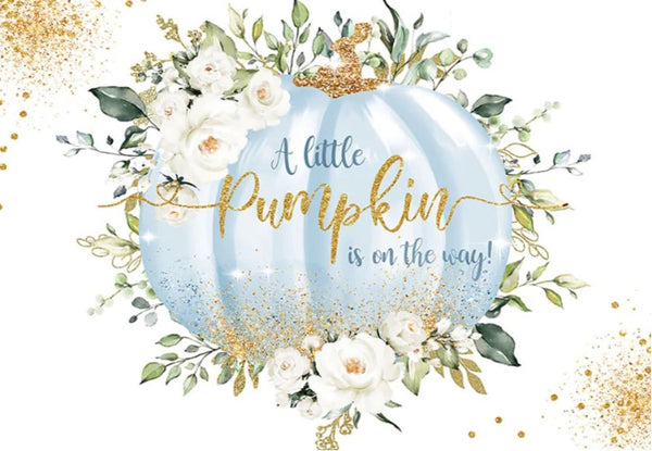 Blue Pumpkin BabyShower Backdrop (Material: Vinyl)