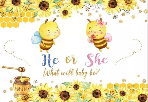 Bee She or Bee He? Backdrop (Material: Vinyl)