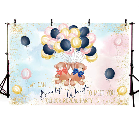 Teddy Pink or Teddy Blue Backdrop (Material: Vinyl)