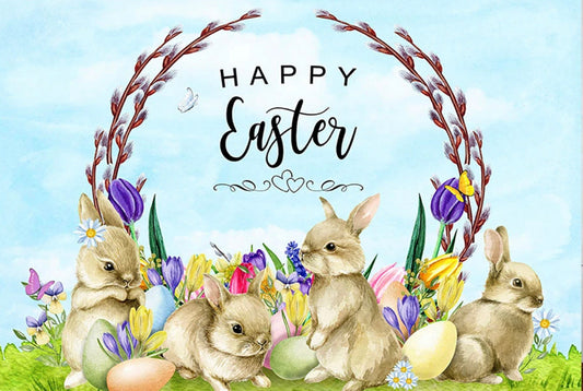Happy Easter Backdrop (Material: Vinyl)