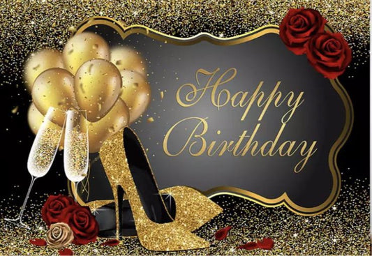Heels in Gold Backdrop (Material: Vinyl)